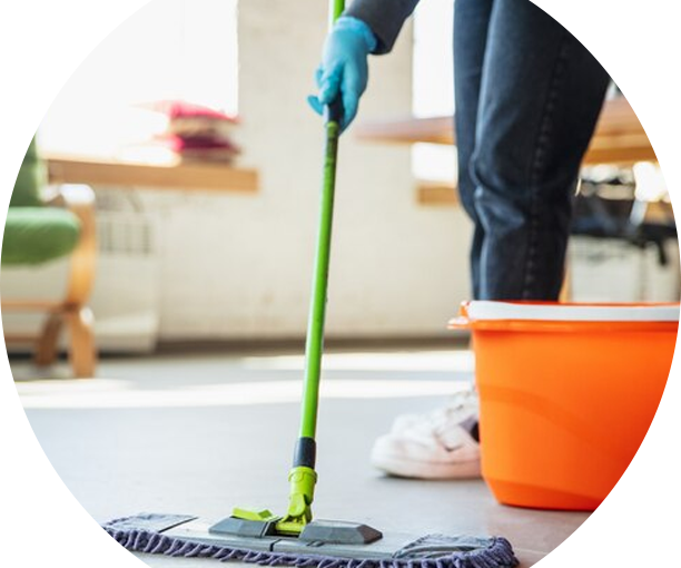 professional cleaner mopping the floor