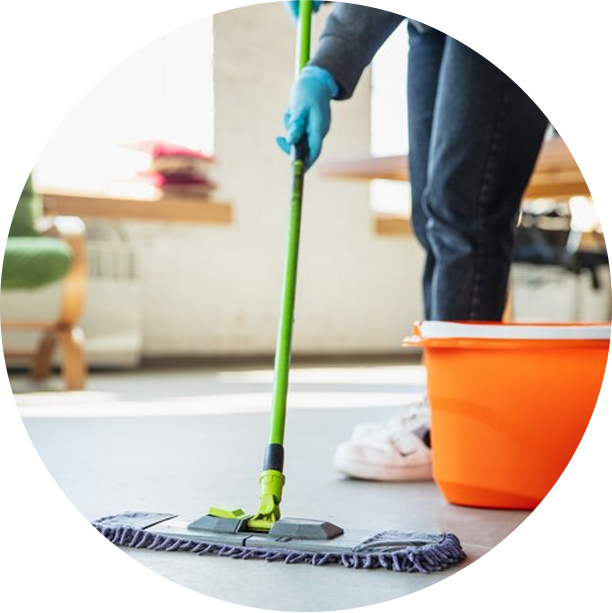 professional cleaner mopping the floor