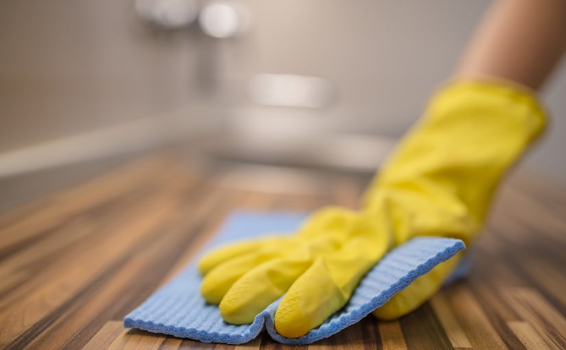 cleaning a benchtop